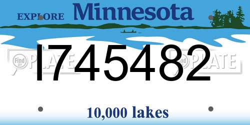 I745482 Minnesota License Plate