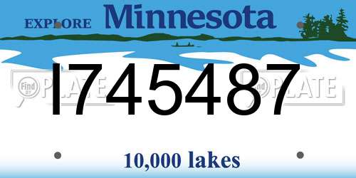 I745487 Minnesota License Plate