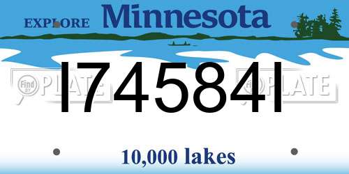 I74584I Minnesota License Plate