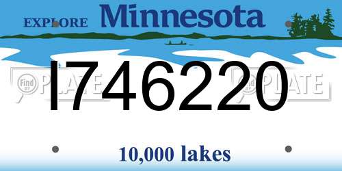 I746220 Minnesota License Plate