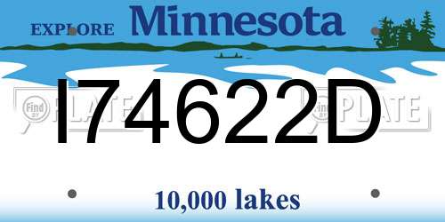 I74622D Minnesota License Plate