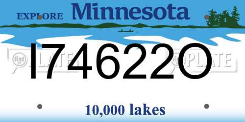 I74622O Minnesota License Plate