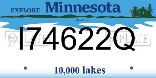 I74622Q Minnesota License Plate