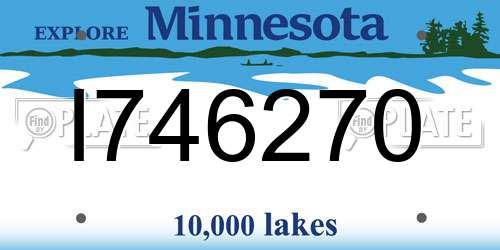 I746270 Minnesota License Plate