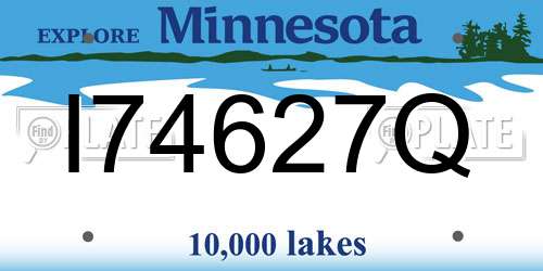 I74627Q Minnesota License Plate