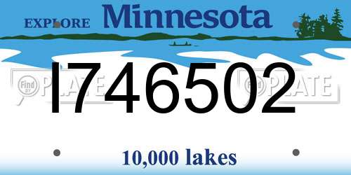 I746502 Minnesota License Plate