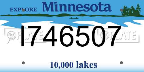I746507 Minnesota License Plate