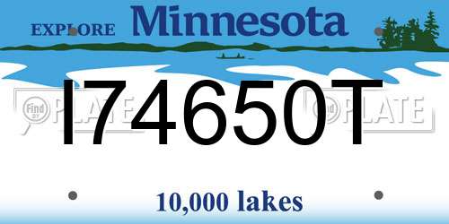 I74650T Minnesota License Plate