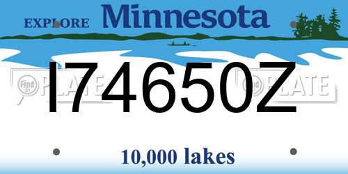 I74650Z Minnesota License Plate