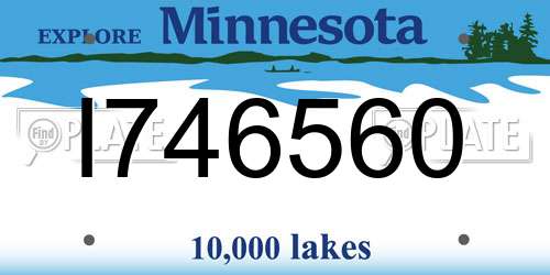 I746560 Minnesota License Plate