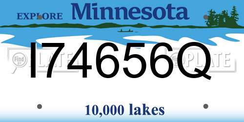 I74656Q Minnesota License Plate