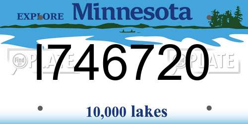 I746720 Minnesota License Plate