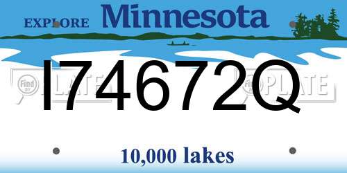 I74672Q Minnesota License Plate