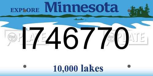 I746770 Minnesota License Plate