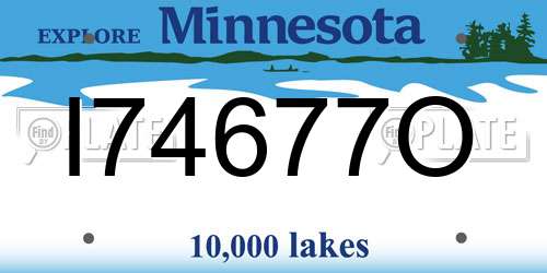 I74677O Minnesota License Plate