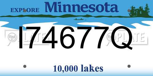 I74677Q Minnesota License Plate