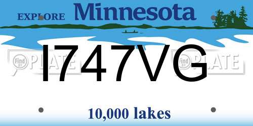 I747VG Minnesota License Plate