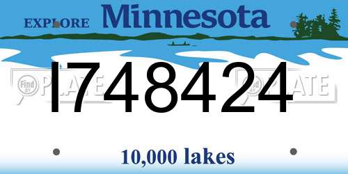 I748424 Minnesota License Plate