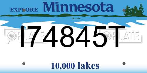 I74845T Minnesota License Plate