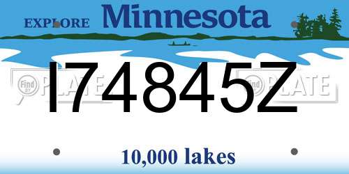 I74845Z Minnesota License Plate