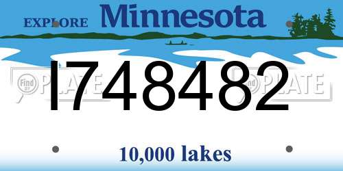 I748482 Minnesota License Plate