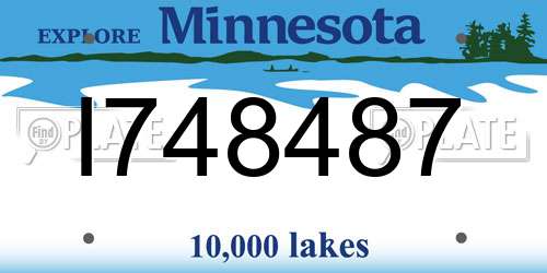 I748487 Minnesota License Plate