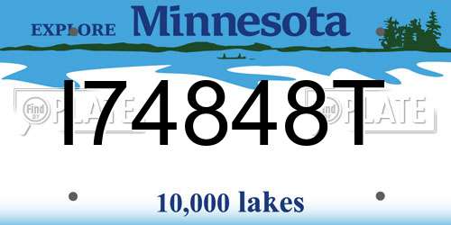 I74848T Minnesota License Plate