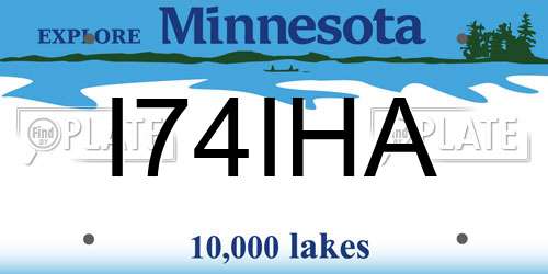 I74IHA Minnesota License Plate