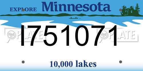 I751071 Minnesota License Plate