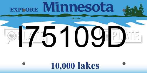 I75109D Minnesota License Plate