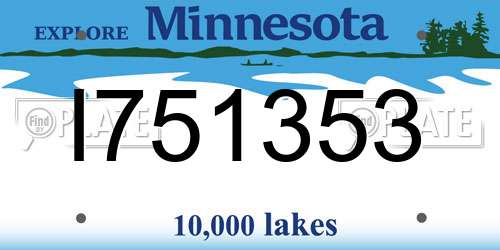 I751353 Minnesota License Plate
