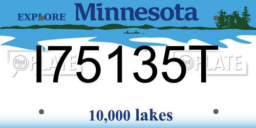 I75135T Minnesota License Plate