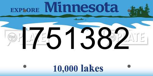 I751382 Minnesota License Plate