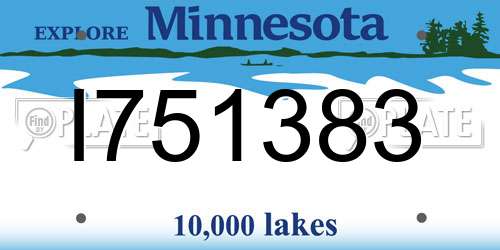 I751383 Minnesota License Plate
