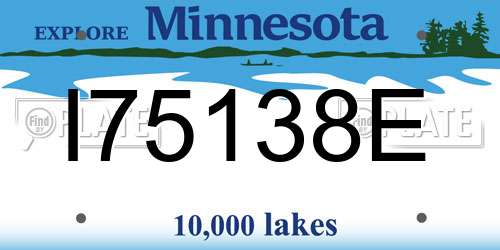 I75138E Minnesota License Plate