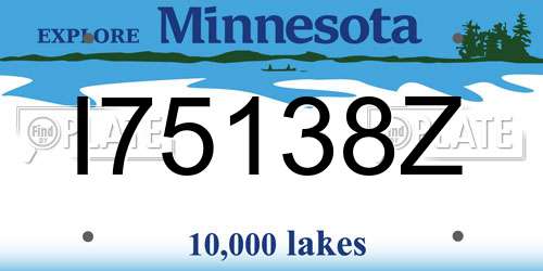 I75138Z Minnesota License Plate