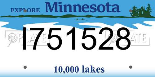 I751528 Minnesota License Plate