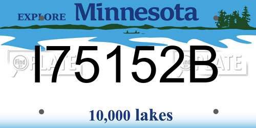 I75152B Minnesota License Plate