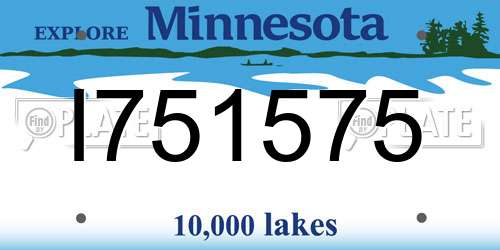 I751575 Minnesota License Plate