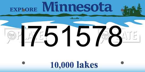 I751578 Minnesota License Plate