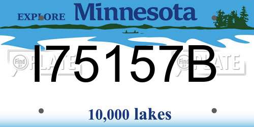 I75157B Minnesota License Plate