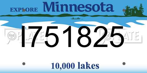 I751825 Minnesota License Plate