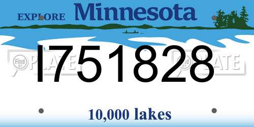 I751828 Minnesota License Plate