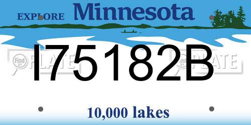 I75182B Minnesota License Plate