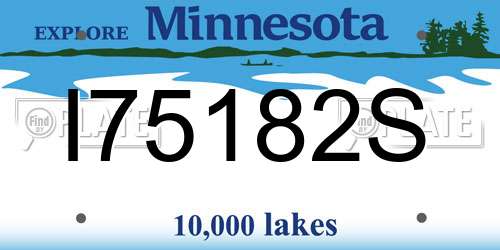 I75182S Minnesota License Plate