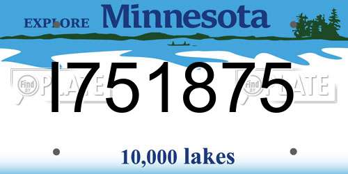 I751875 Minnesota License Plate