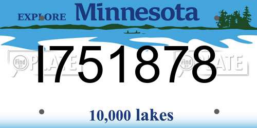 I751878 Minnesota License Plate