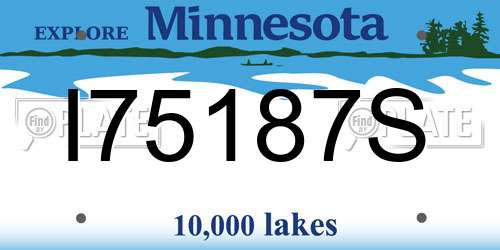 I75187S Minnesota License Plate