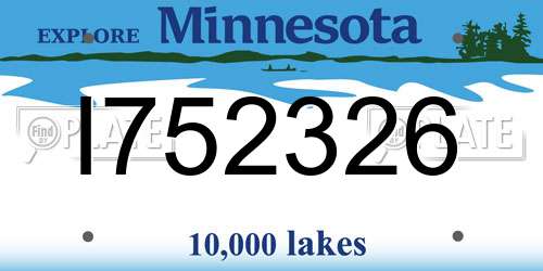 I752326 Minnesota License Plate