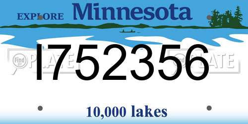 I752356 Minnesota License Plate